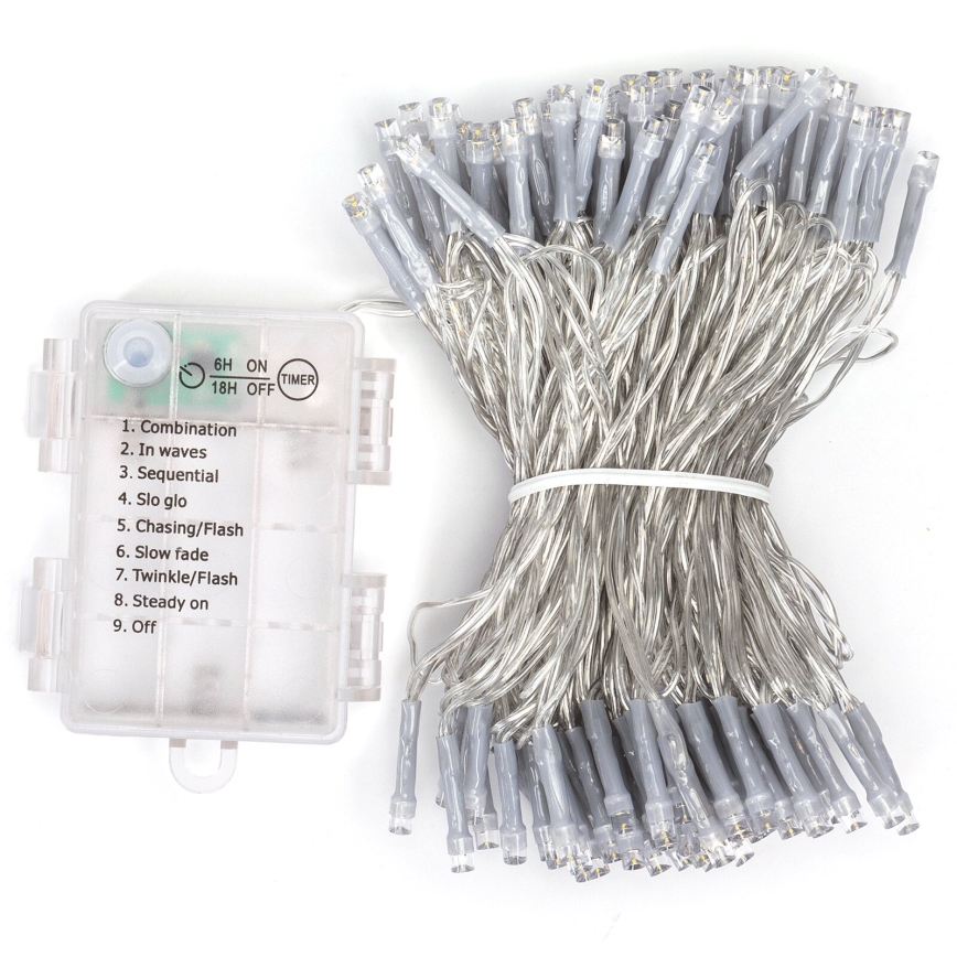 Aigostar - Светодиодная уличная рождественская гирлянда 150xLED/8 функций 15,3 м IP44 холодный белый