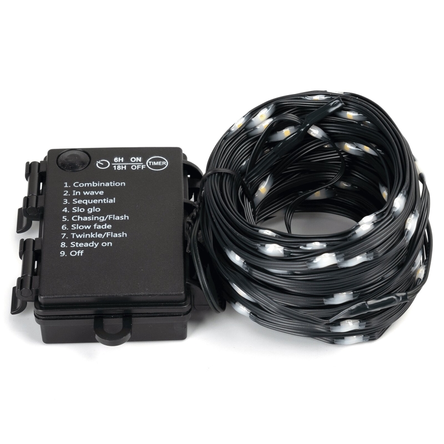 Aigostar - Светодиодная уличная рождественская гирлянда 150xLED/8 функций 3xAA 15,3 м IP44 теплый белый