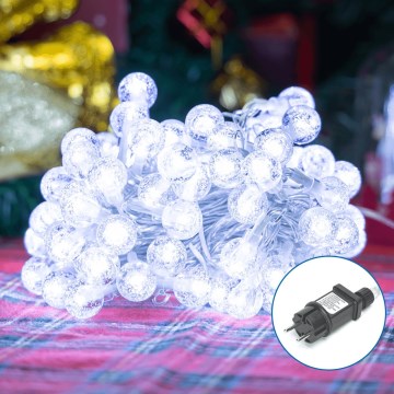 Aigostar - Светодиодная уличная рождественская гирлянда 50xLED/8 функций 8 м IP44 холодный белый