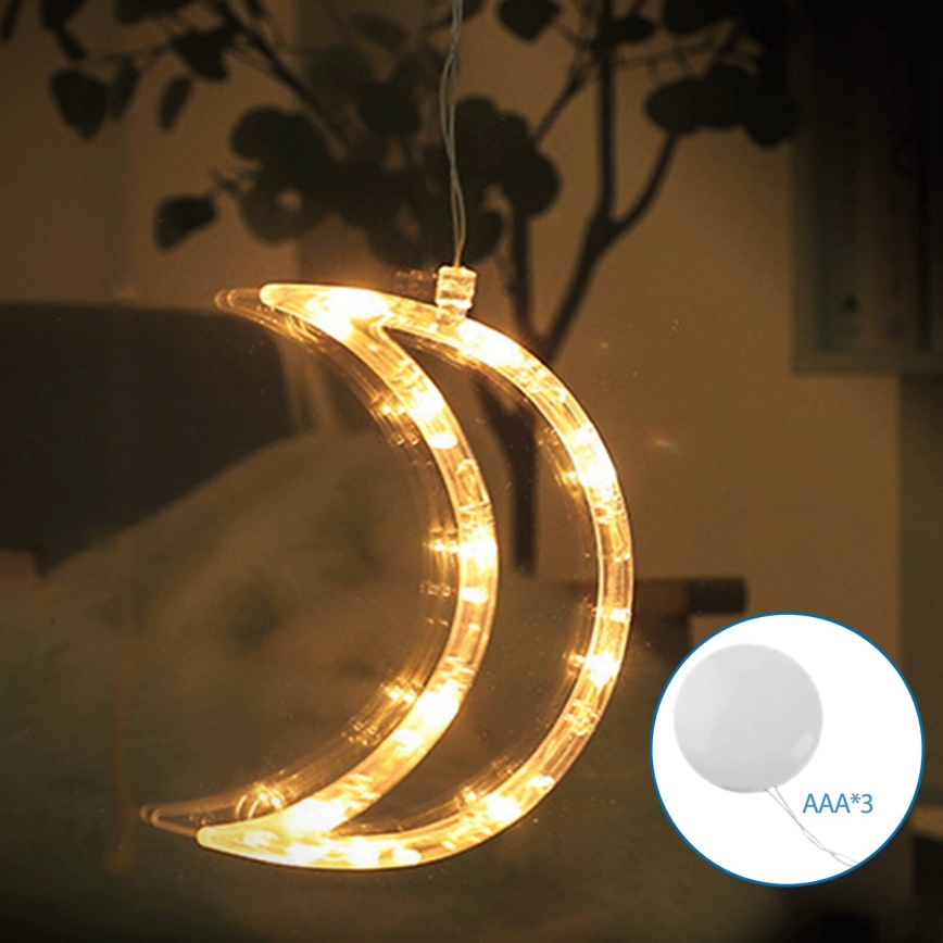 Aigostar - Светодиодное рождественское украшение LED/3xAAA луна 18,5 см