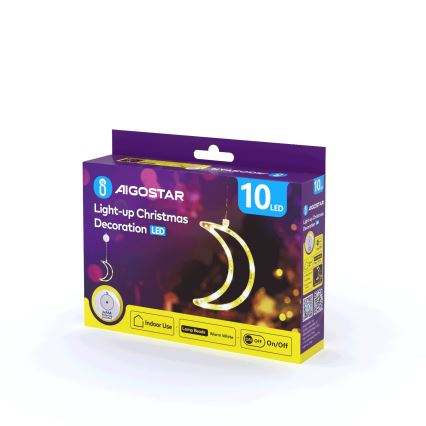 Aigostar - Светодиодное рождественское украшение LED/3xAAA луна 18,5 см