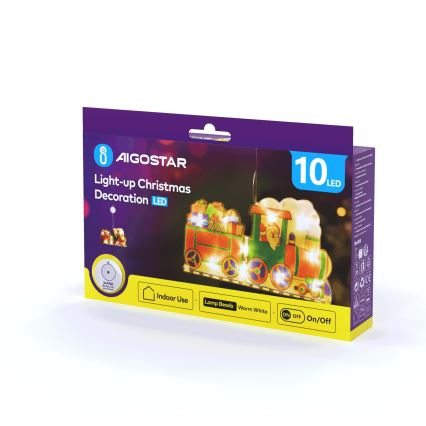 Aigostar - Светодиодное рождественское украшение LED/3xAAA поезд 13,4 см