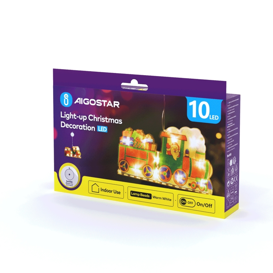 Aigostar - Светодиодное рождественское украшение LED/3xAAA поезд 13,4 см
