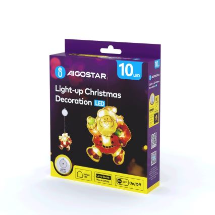 Aigostar - Светодиодное рождественское украшение LED/3xAAA Санта-Клаус 20 см