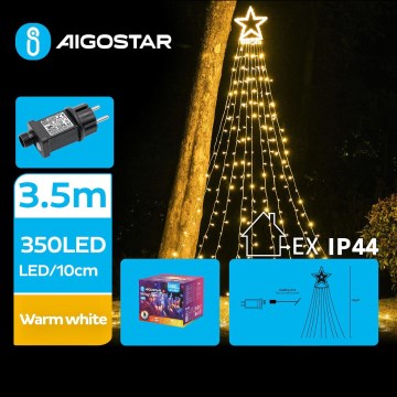 Aigostar - Светодиодное уличное рождественское украшение LED/6W/230V 3,5 м IP44 теплый белый