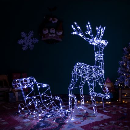 Aigostar - Светодиодное уличное украшение LED/3,6W/31/230V 6500K 90/45 см IP44 олень с санями