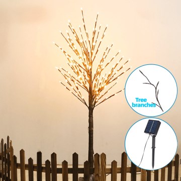 Aigostar - Светодиодное украшение на солнечной батарее 152xLED/3,8 м IP65 1200 mAh теплый белый дерево