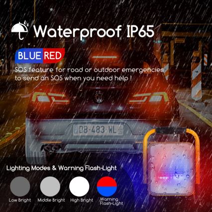 Aigostar - Светодиодный аккумуляторный прожектор на солнечной батарее LED/100W/5V 6500K IP65 15000 mAh