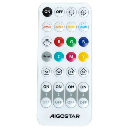 Aigostar - Светодиодный настенный RGBW-светильник с регулированием яркости MESH Smart LED/12W/230V 2700-6500K черный + дистанционное управление