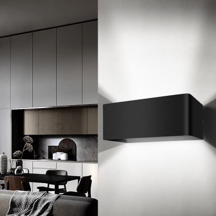 Aigostar - Светодиодный настенный светильник LED/12,5W/230V 20x10 см черный