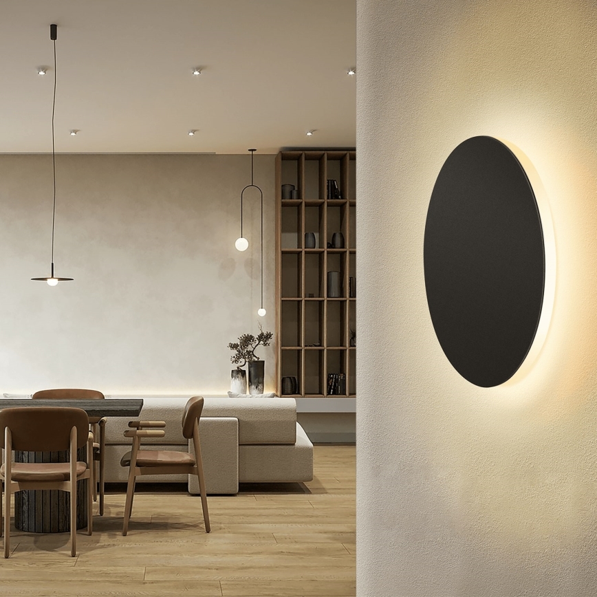 Aigostar - Светодиодный настенный светильник LED/12W/230V 3000K 25 см черный