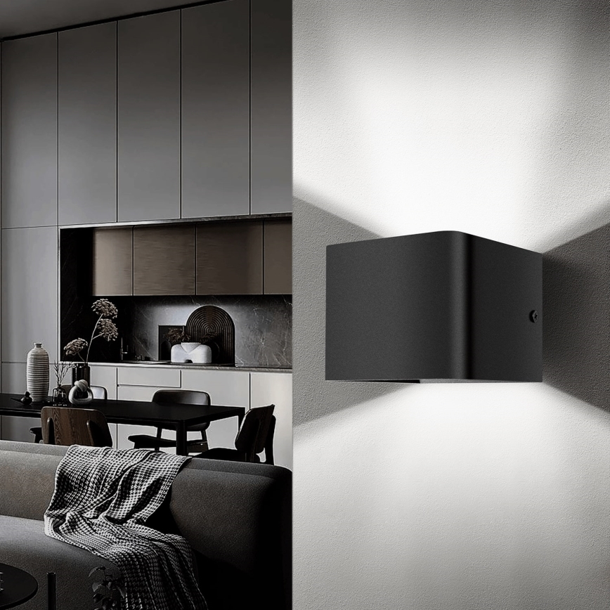Aigostar - Светодиодный настенный светильник LED/5,5W/230V 10x10 см черный