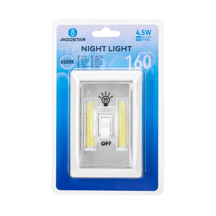 Aigostar - Светодиодный портативный ночник LED/3xAAA 6500K