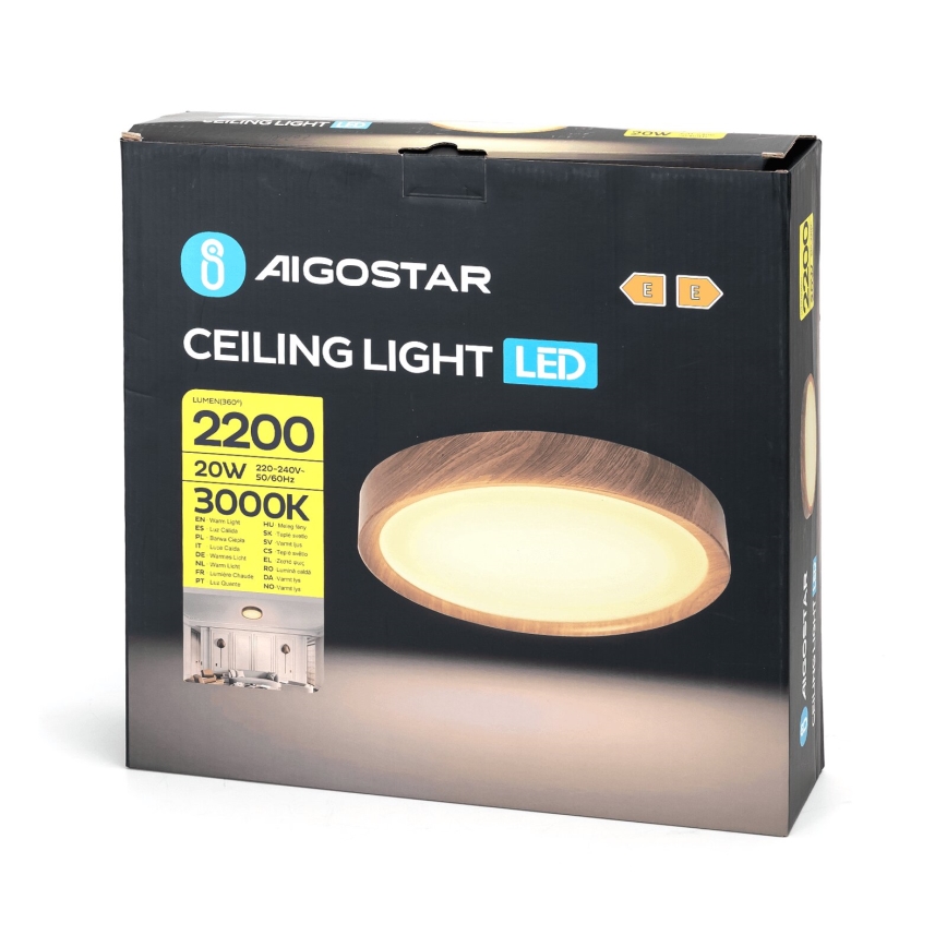Aigostar - Светодиодный потолочный светильник LED/20W/230V 3000K диаметр 33,7 см