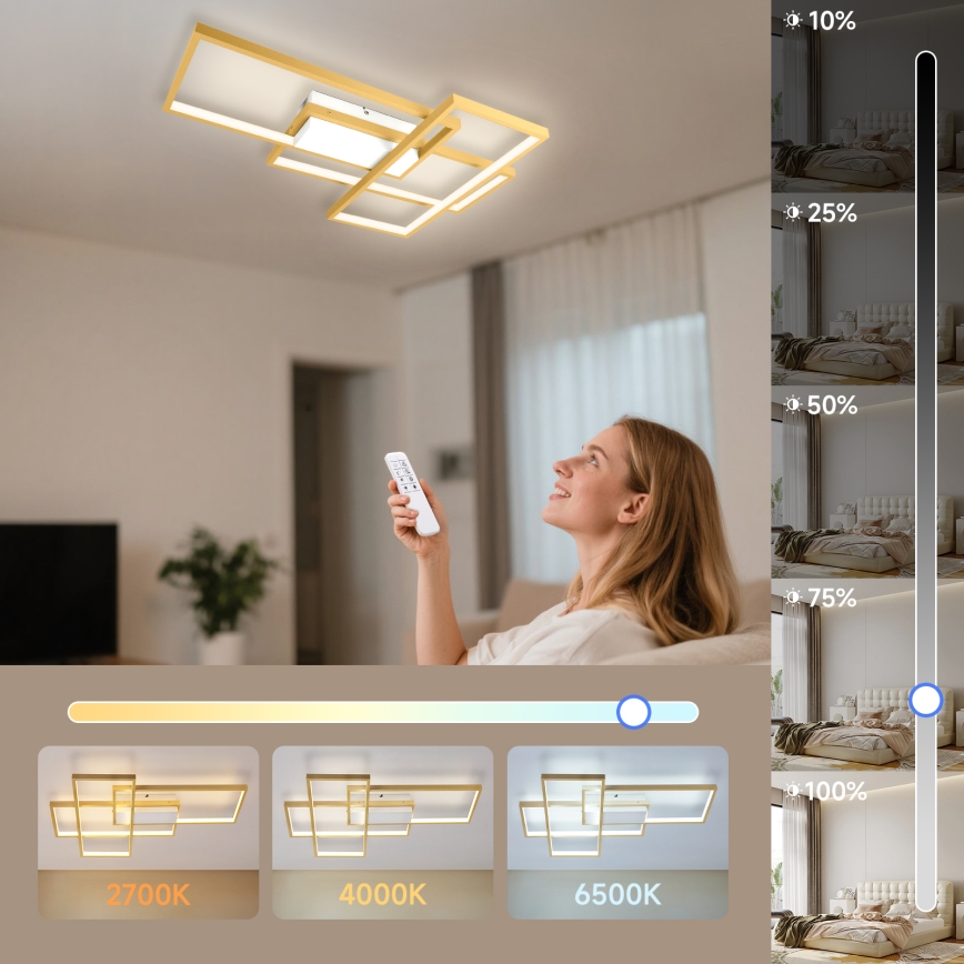 Aigostar - Светодиодный потолочный светильник с регулированием яркости LED/38W/230V 2700-6500K + дистанционное управление