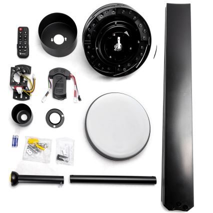 Aigostar - Светодиодный потолочный вентилятор с регулированием яркости LED/24W/230V 2700-6500K 165 см черный + дистанционное управление