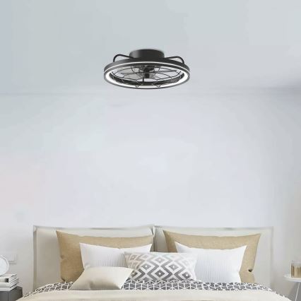 Aigostar - Светодиодный потолочный вентилятор с регулированием яркости LED/40W/230V 2700-6500K диаметр 48 см + дистанционное управление черный