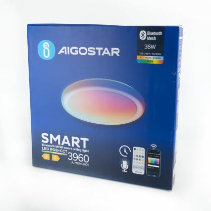 Aigostar - Светодиодный потолочный RGBW-светильник с регулированием яркости MESH LED/36W/230V 3000-6500K + дистанционное управление