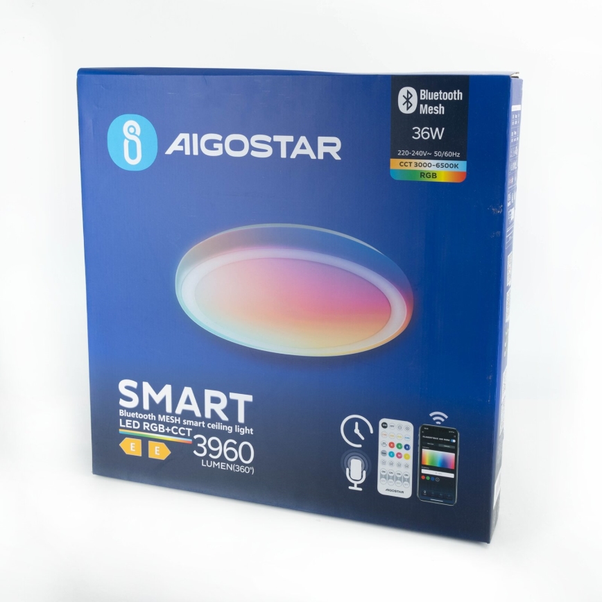 Aigostar - Светодиодный потолочный RGBW-светильник с регулированием яркости MESH LED/36W/230V 3000-6500K + дистанционное управление