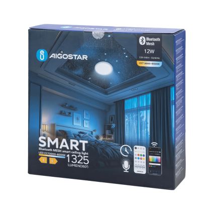 Aigostar - Светодиодный потолочный светильник для ванной комнаты MESH LED/12W/230V 3000-6500K IP44 + дистанционное управление