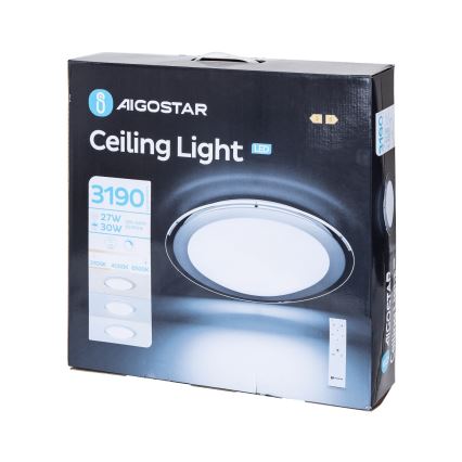 Aigostar - Регулируемый потолочный светильник LED/30W/230V 2700-6500K диаметр 42,9 см хром + дистанционное управление