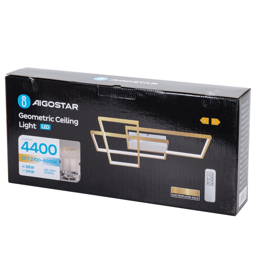 Aigostar - Светодиодный потолочный светильник с регулированием яркости LED/38W/230V 2700-6500K + дистанционное управление