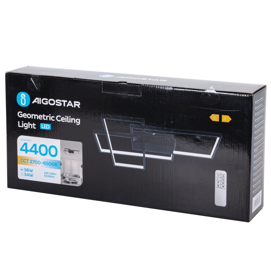 Aigostar - Светодиодный потолочный светильник с регулированием яркости LED/38W/230V 2700-6500K + дистанционное управление