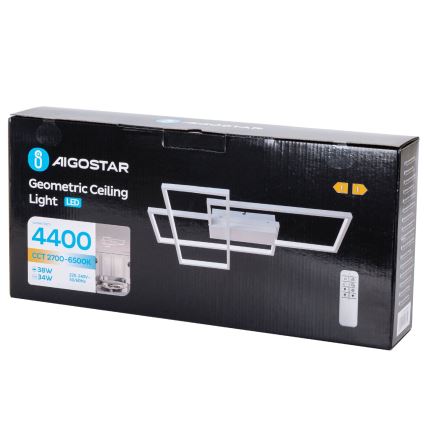 Aigostar - Светодиодный потолочный светильник с регулированием яркости LED/38W/230V 2700-6500K + дистанционное управление
