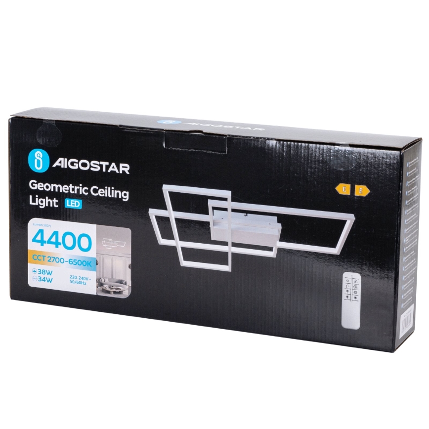 Aigostar - Светодиодный потолочный светильник с регулированием яркости LED/38W/230V 2700-6500K + дистанционное управление