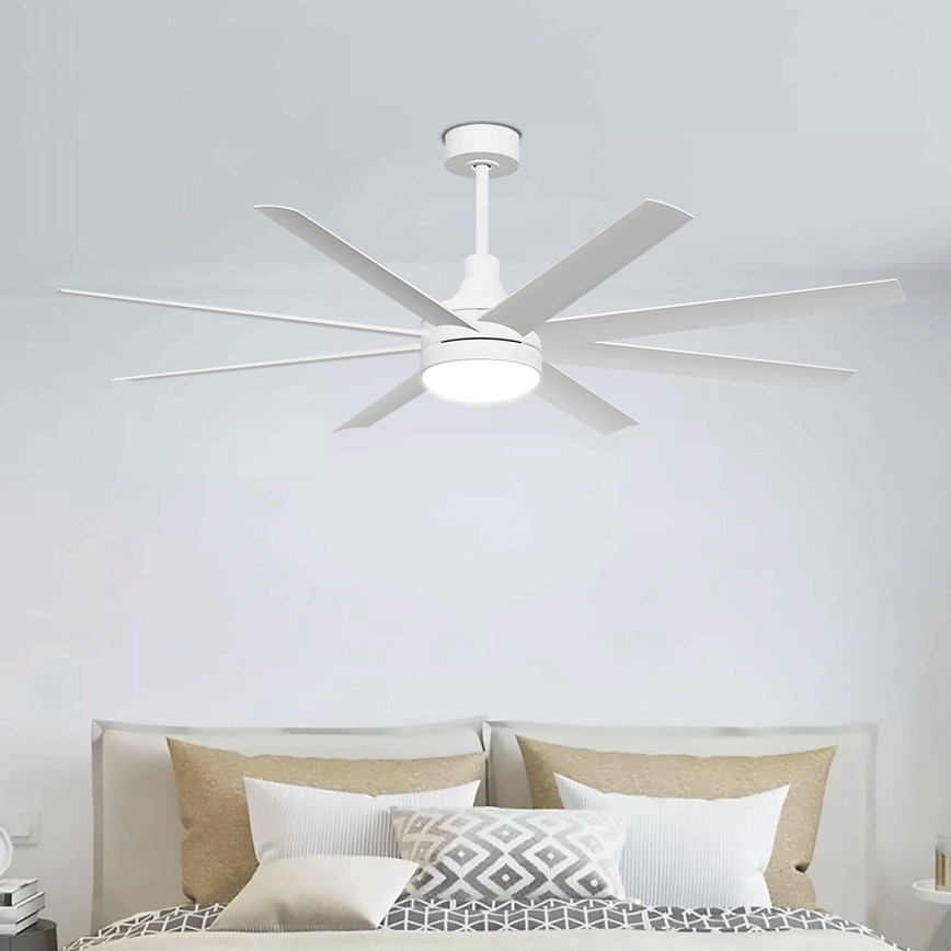Aigostar - Светодиодный потолочный вентилятор с регулированием яркости LED/24W/230V 2700-6500K диаметр 165 см + дистанционное управление белый