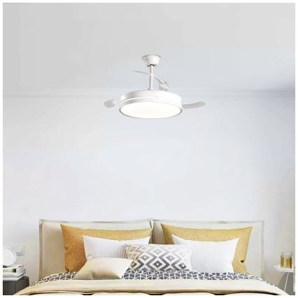 Aigostar - Светодиодный потолочный вентилятор с регулированием яркости LED/36W/230V 2700-6500K диаметр 107 см + дистанционное управление белый