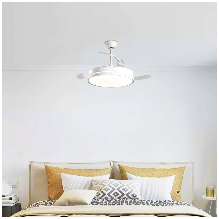 Aigostar - Светодиодный потолочный вентилятор с регулированием яркости LED/36W/230V 2700-6500K диаметр 107 см + дистанционное управление белый