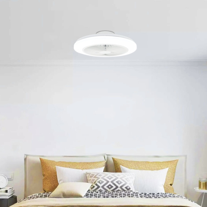 Aigostar - Светодиодный потолочный вентилятор с регулированием яркости LED/40W/230V 2700-6500K диаметр 48 см + дистанционное управление белая