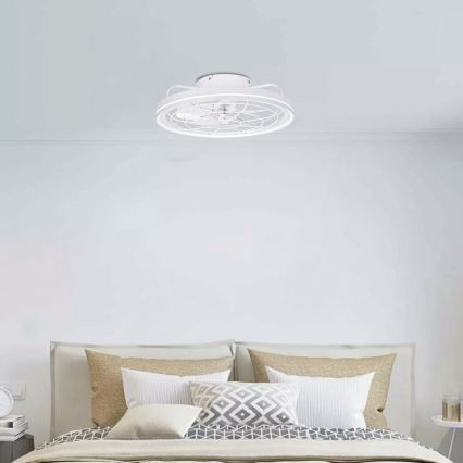 Aigostar - Светодиодный потолочный вентилятор с регулированием яркости LED/40W/230V 2700-6500K диаметр 48 см + дистанционное управление белый