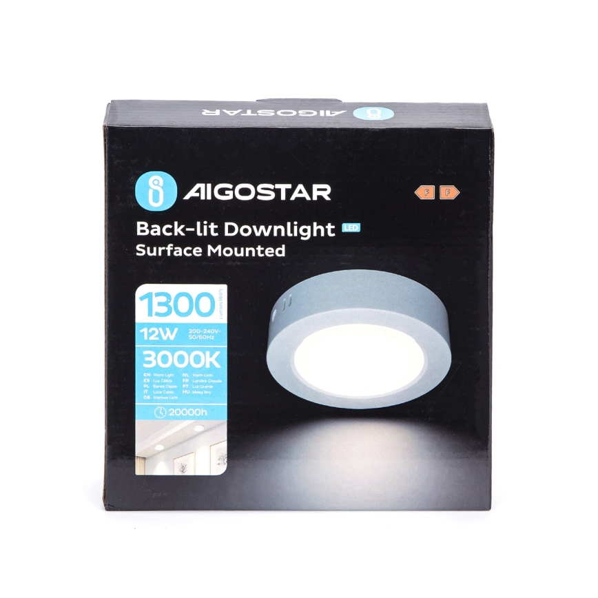 Aigostar - Светодиодный припотолочный светильник LED/12W/230V диаметр 17,4 см 3000K белый