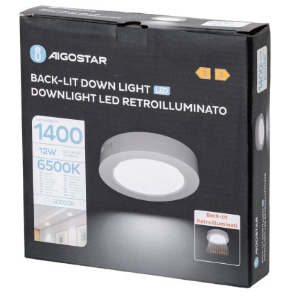 Aigostar - Светодиодный припотолочный светильник LED/12W/230V диаметр 17,4 см 6500K белый
