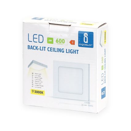 Aigostar - Светодиодный припотолочный светильник LED/6W/230V 12,2x12,2 см 3000K белый