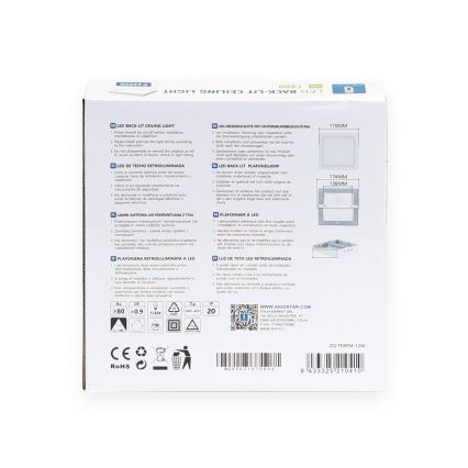 Aigostar - Светодиодный припотолочный светильник LED/12W/230V 17,3x17,3 см 6500K белый