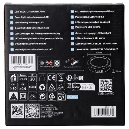 Aigostar - Светодиодный припотолочный светильник LED/12W/230V диаметр 17,4 см 6500K белый