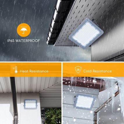 Aigostar - Светодиодный прожектор LED/100W/230V серый 4000K IP65