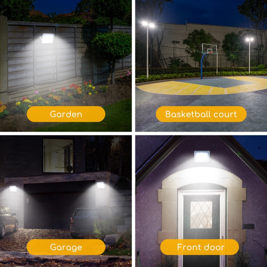 Aigostar - Светодиодный прожектор LED/100W/230V серый 6500K IP65