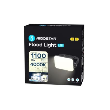 Aigostar - Светодиодный прожектор LED/10W/230V 4000K IP65 черный