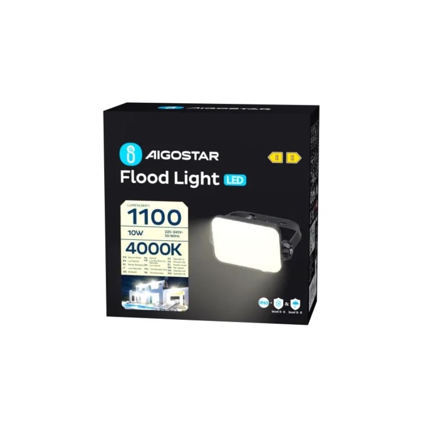 Aigostar - Светодиодный прожектор LED/10W/230V 4000K IP65 черный