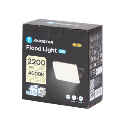 Aigostar - Светодиодный прожектор LED/20W/230V 4000K IP65 черный