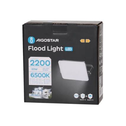 Aigostar - Светодиодный прожектор LED/20W/230V 6500K IP65 черный