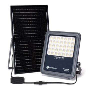 Aigostar - Светодиодный прожектор на солнечной батарее с регулированием яркости LED/200W/3,4V IP65 15000 mAh + дистанционное управление