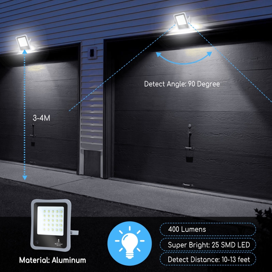 Aigostar - Светодиодный прожектор на солнечной батарее с регулированием яркости LED/30W/3,2V 20000 mAh IP67 + пульт ДУ