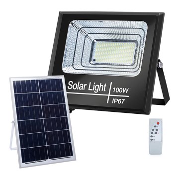Aigostar - Светодиодный прожектор на солнечной батарее с регулированием яркости LED/100W/3,2V IP67 + пульт ДУ