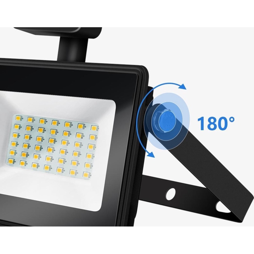 Aigostar - Светодиодный прожектор с датчиком LED/50W/230V 4000K IP65 черный
