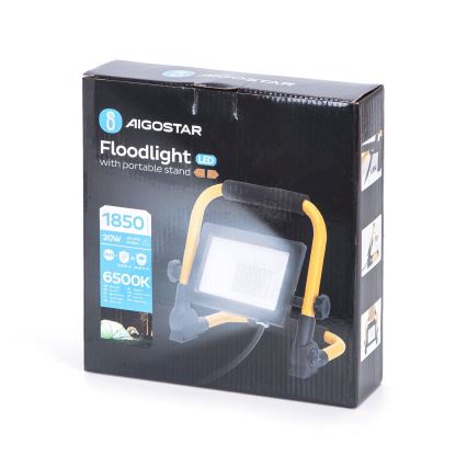 Aigostar - Светодиодный прожектор со стойкой LED/20W/230V 6500K IP65